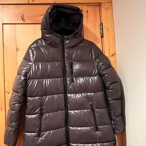 NWT Michael Kors Down Jacket Gunmetal Signature MK Logo Winter Jacket Medium Med